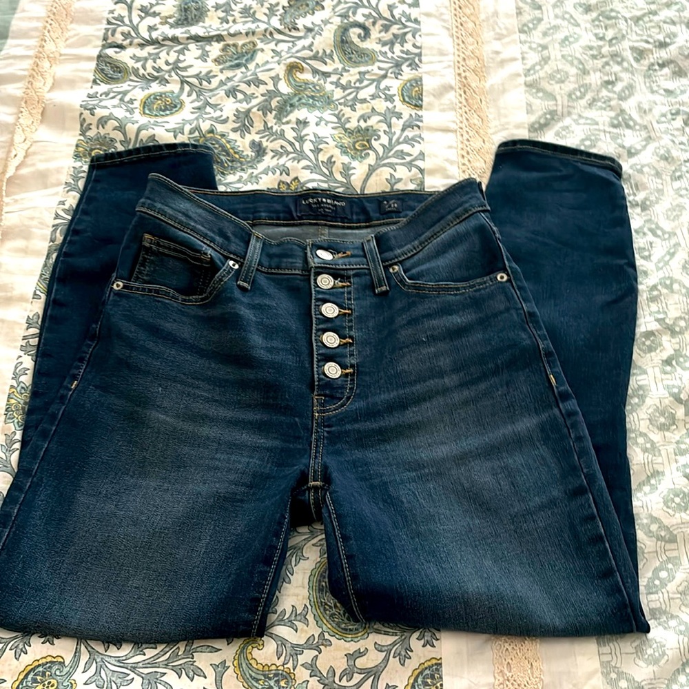 Lucky Brand high rise skinny, button fly jeans 6/28 EUC